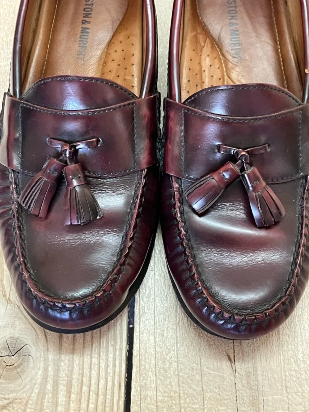 Johnston & Murphy Men’s Maroon Leather Tassel Loafers